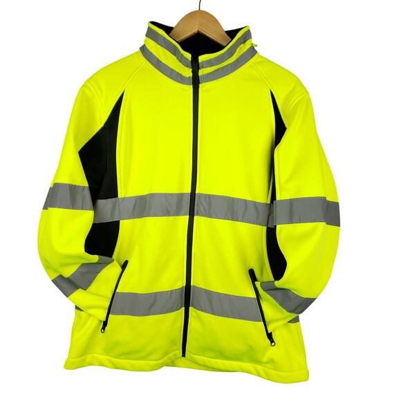 Utility Pro Women's UHV668 Hi-Vis Full-Zip Soft Shell Jacket Sz XL Yellow Black - Picture 2 of 15